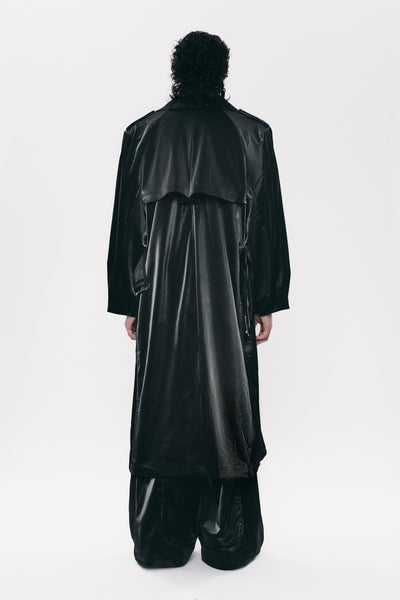 ERVIN BELTED TRENCH COAT EUPHORIC BLACK
