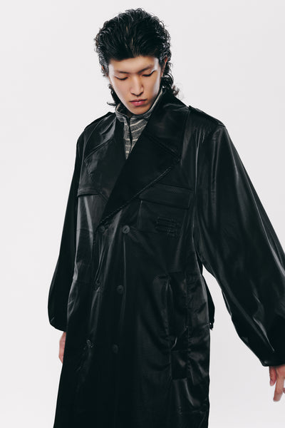 ERVIN BELTED TRENCH COAT EUPHORIC BLACK