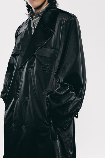 ERVIN BELTED TRENCH COAT EUPHORIC BLACK