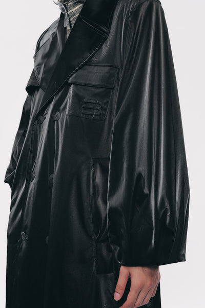 ERVIN BELTED TRENCH COAT EUPHORIC BLACK