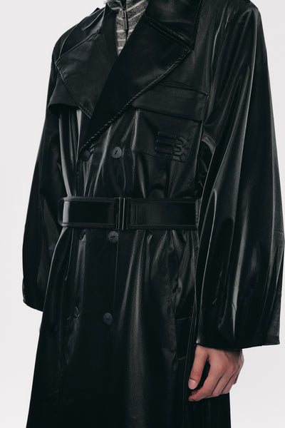 ERVIN BELTED TRENCH COAT EUPHORIC BLACK