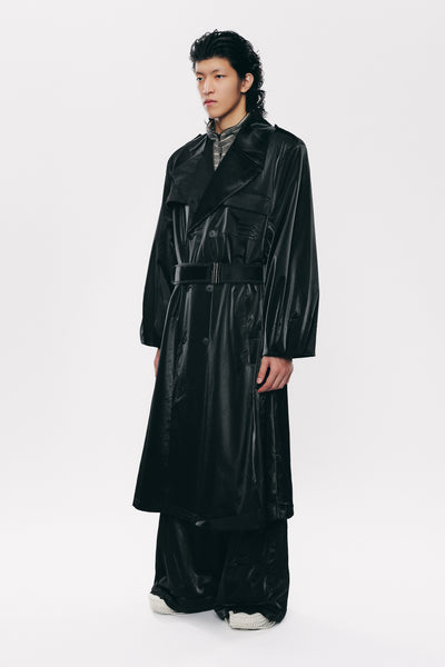 ERVIN BELTED TRENCH COAT EUPHORIC BLACK