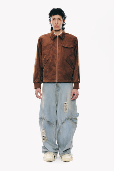 ROSS STAINED BLOUSON COFFEE BEAN