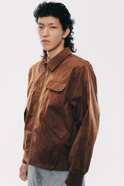ROSS STAINED BLOUSON COFFEE BEAN