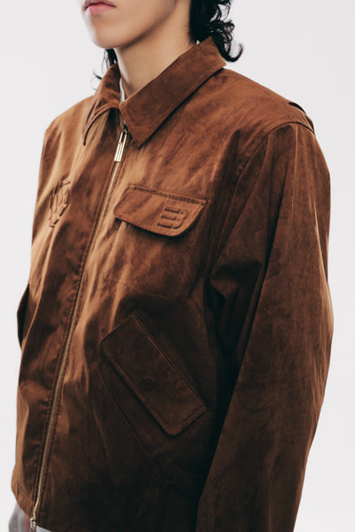 ROSS STAINED BLOUSON COFFEE BEAN