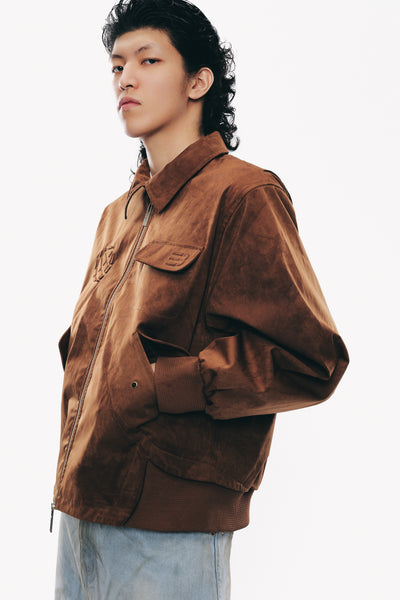 ROSS STAINED BLOUSON COFFEE BEAN