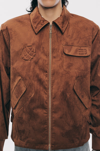 ROSS STAINED BLOUSON COFFEE BEAN