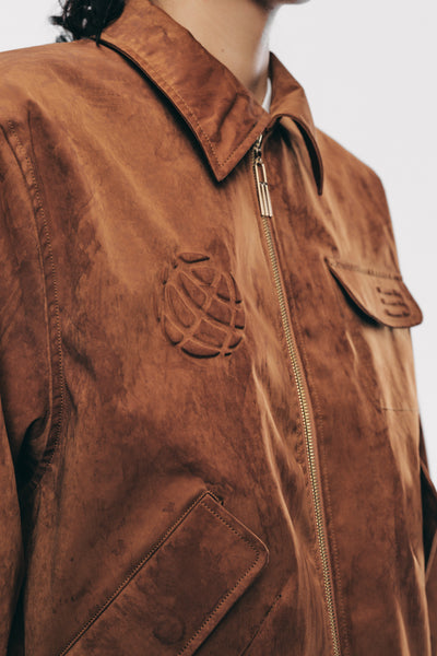 ROSS STAINED BLOUSON COFFEE BEAN
