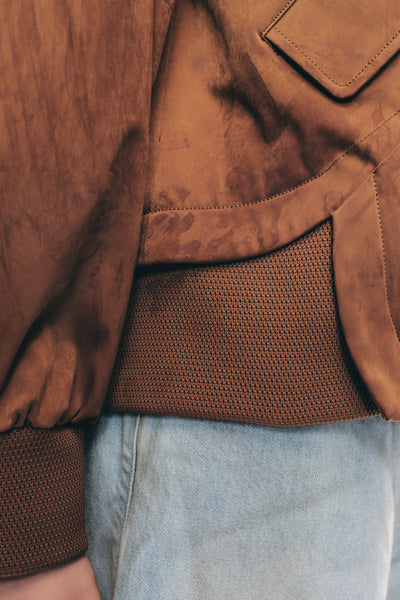 ROSS STAINED BLOUSON COFFEE BEAN
