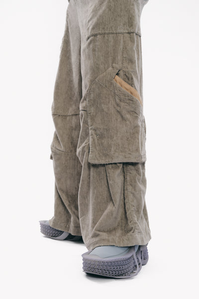 RONNY TERRYCLOTH DISTRESSED CARGO PANTS ALOE GREEN