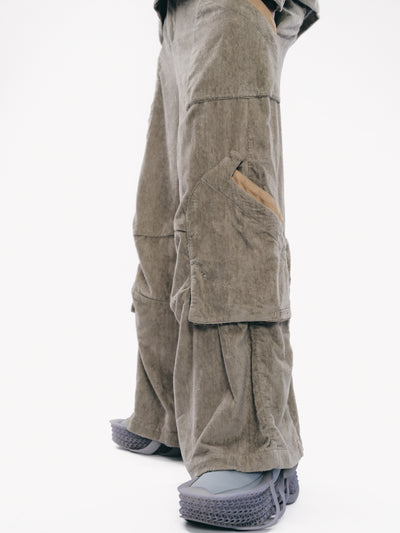 RONNY TERRYCLOTH DISTRESSED CARGO PANTS ALOE GREEN