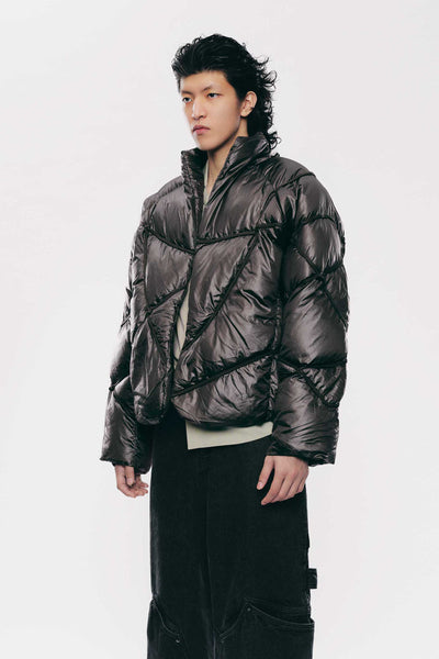ANGLER BINDED PUFFER JACKET TEAK BROWN