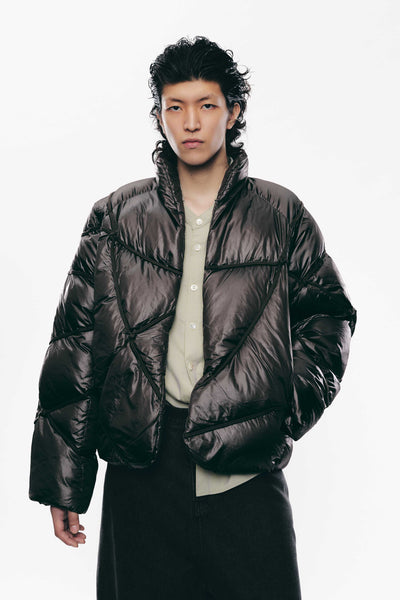 ANGLER BINDED PUFFER JACKET TEAK BROWN