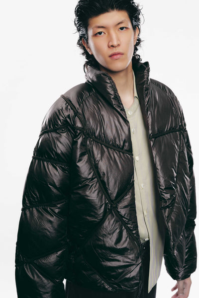 ANGLER BINDED PUFFER JACKET TEAK BROWN