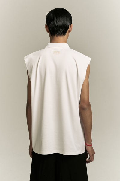 RICHARD MUSCLE TANK POLO SEA SALT WHITE