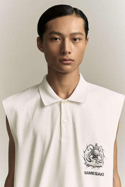 RICHARD MUSCLE TANK POLO SEA SALT WHITE