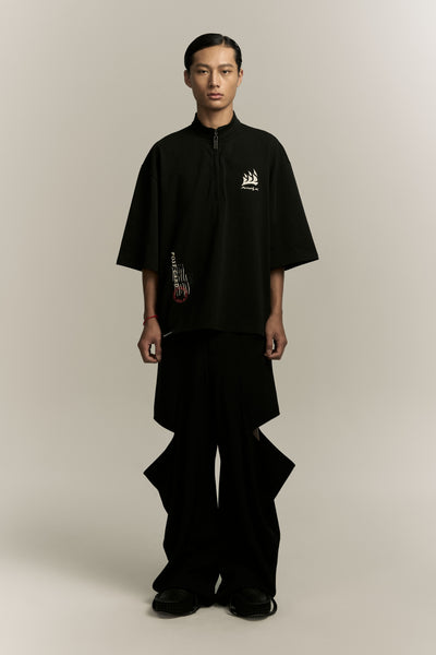 BARNES HALF-ZIP SS TEE EUPHORIC BLACK