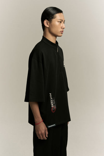 BARNES HALF-ZIP SS TEE EUPHORIC BLACK