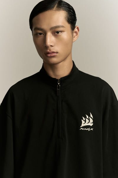 BARNES HALF-ZIP SS TEE EUPHORIC BLACK