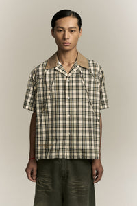 SHAWN BOWLING SHIRT BROWN CHECKERED