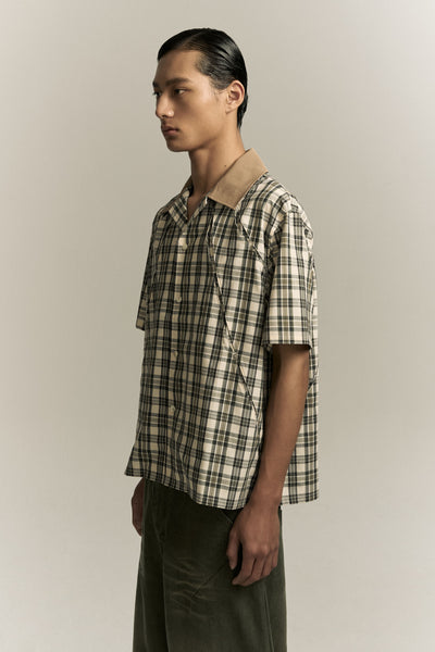 SHAWN BOWLING SHIRT BROWN CHECKERED