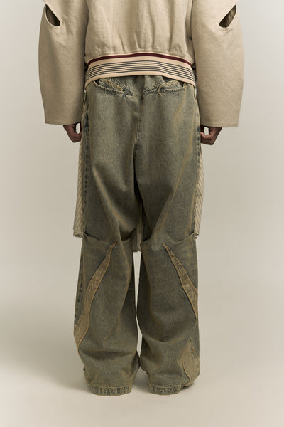 JACOB LAYERED DENIM PANTS POST INDIGO