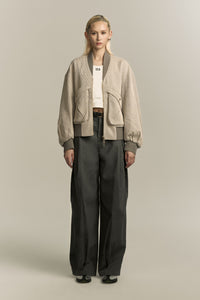 KEVIN PLEATED TROUSERS CHARCOAL GREY (WOMEN)