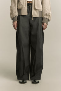 KEVIN PLEATED TROUSERS CHARCOAL GREY (WOMEN)