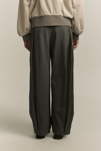 KEVIN PLEATED TROUSERS CHARCOAL GREY (WOMEN)