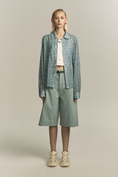 REDD PANEL DENIM SHORTS CYBER BLUE (WOMEN)