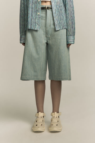 REDD PANEL DENIM SHORTS CYBER BLUE (WOMEN)