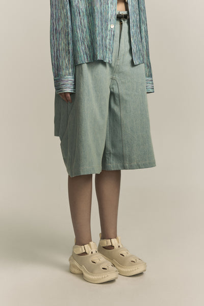 REDD PANEL DENIM SHORTS CYBER BLUE (WOMEN)
