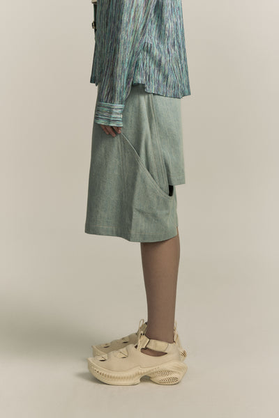 REDD PANEL DENIM SHORTS CYBER BLUE (WOMEN)