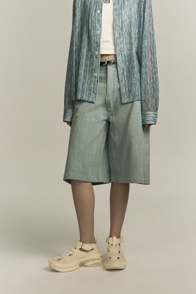 REDD PANEL DENIM SHORTS CYBER BLUE (WOMEN)