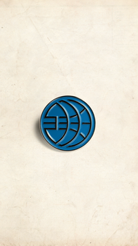 NAMESAKE GLOBE PIN OCEAN BLUE