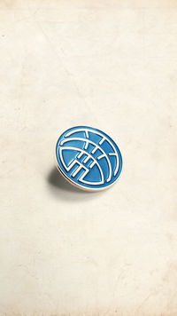 NAMESAKE GLOBE PIN OCEAN BLUE