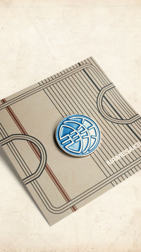 NAMESAKE GLOBE PIN OCEAN BLUE