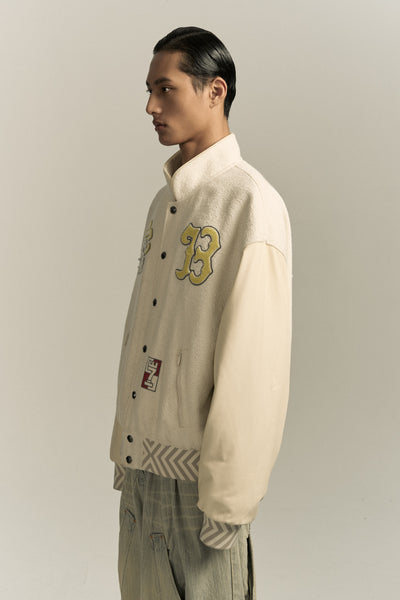 GEORGIA HOMECOMING VARSITY JACKET CANNOLI CREAM
