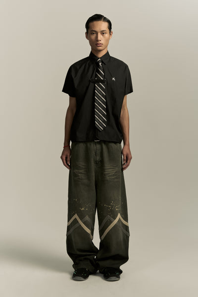 MARSELLES WASHED DENIM PANTS CEDAR GREEN