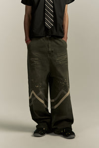 MARSELLES WASHED DENIM PANTS CEDAR GREEN