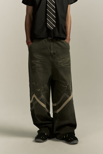 MARSELLES WASHED DENIM PANTS CEDAR GREEN