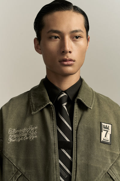 7 CHECKER BOARD TRACK JACKET CEDAR GREEN