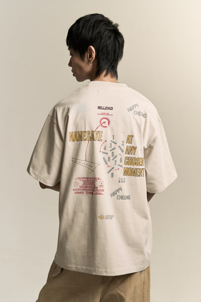 SAVA OVERSIZED ROADMAP TEE CANNOLI CREAM (NAMESAKE EXCLUSIVE)