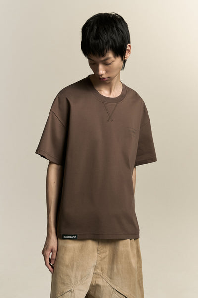TOBI OVERSIZED LOGO TEE MARSH BROWN
