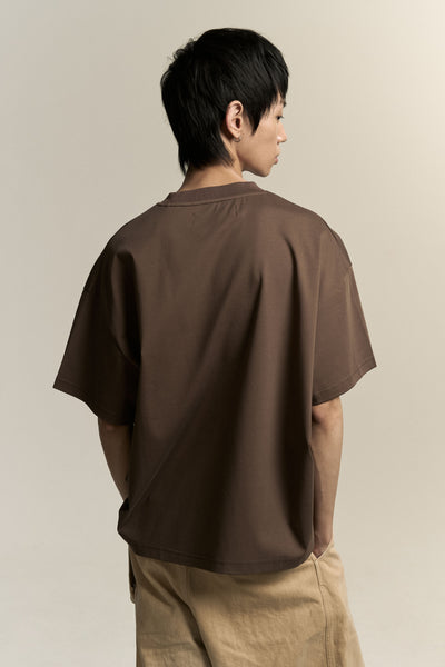 TOBI OVERSIZED LOGO TEE MARSH BROWN