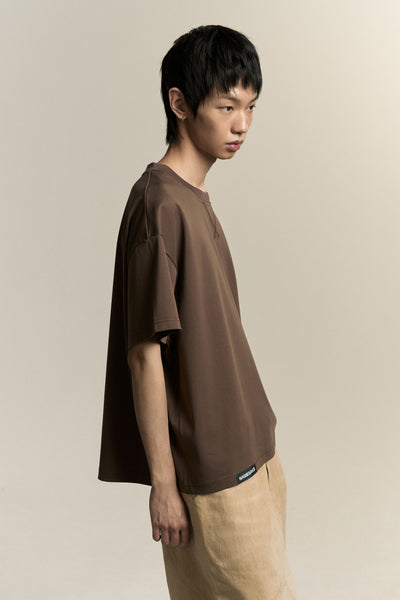 TOBI OVERSIZED LOGO TEE MARSH BROWN