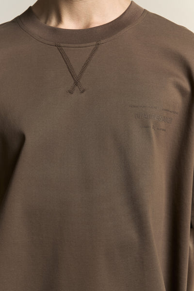 TOBI OVERSIZED LOGO TEE MARSH BROWN