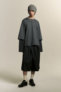 MAYO OVERSIZED GLOBE DOUBLE SLEEVE TEE DEPTH BLUE