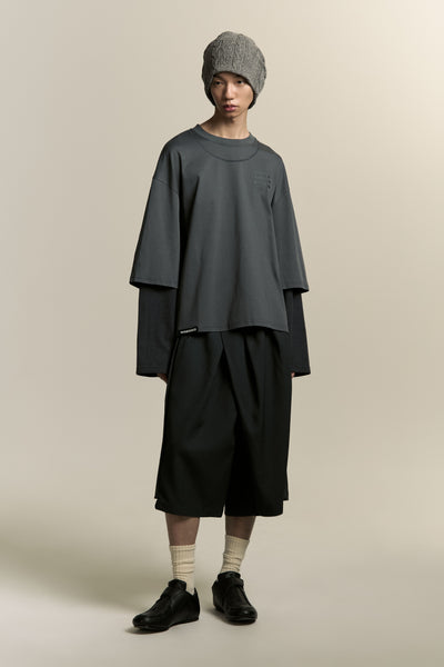 MAYO OVERSIZED GLOBE DOUBLE SLEEVE TEE DEPTH BLUE