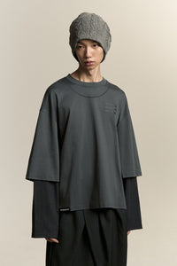 MAYO OVERSIZED GLOBE DOUBLE SLEEVE TEE DEPTH BLUE
